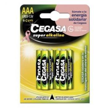 Blister 4+2 Pilas Cegasa Super Alcalina AAA LR03