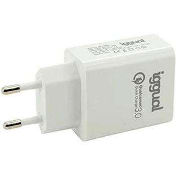 iggual Cargador 1xUSB carga rápida QC3.0 18W