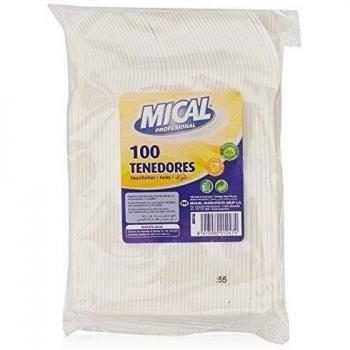 Tenedor mical plast.100u