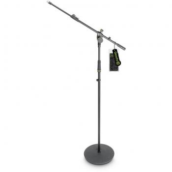 Gravity MS2322B Microphone Stand with Round Base and 2-Point Adjustment Telescoping Boom