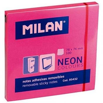 Bloc 100 notas adhesivas rosas Fluo 76 x 76 mm