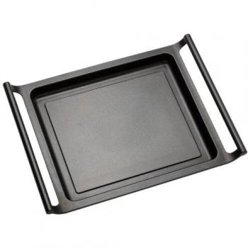 BRA Efficient - Plancha asador liso, 45 cm, aluminio fundido con antiadherente Teflon Platinum Plus