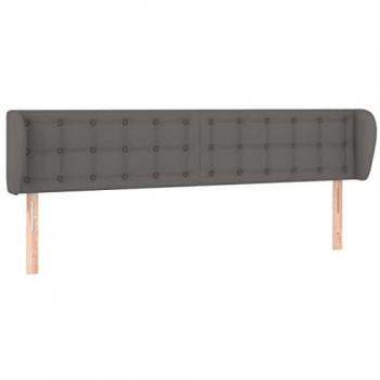 Cabecero de Cama con Orejas en Similpelle Gris 203x23x78/88 cm