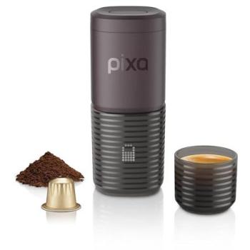 Cafetera portátil eléctrica Wacaco Pixapresso con pantalla, para café molido o cápsulas, color burdeos oscuro