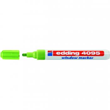 Edding 4095 Marcador de Tiza Líquida, Verde Claro, Set de 10, Punta Redonda 2-3 mm, Ideal para Pizarras, Vidrio y Espejos, Borrable y con Cobertura Opaca