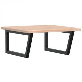 Estante de lavabo de pared de acero y madera maciza de roble vidaXL