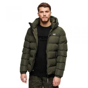 Chaqueta acolchada con capucha Superdry Sports verde caqui - XL