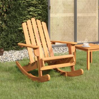 Acacia Wood Adirondack Rocking Chair with Cushions