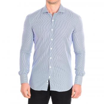 Camisa de manga larga con cuello solapa y cierre a botones para hombre