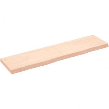 Estantería de pared de madera maciza de roble sin tratar 160 x 40 x (2-6) cm Marrón