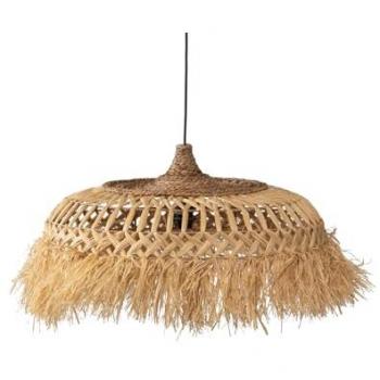 Lámpara de Techo Fibras Kalwan 60x60x35 cm - Iluminación Versátil y Decoración Elegante en Beige de Madera