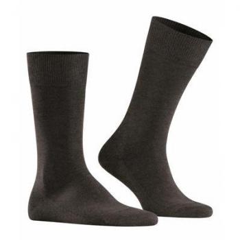 Falke Family Elastic Ribbed Socks - Dark Brown - Size 39-42 for Men