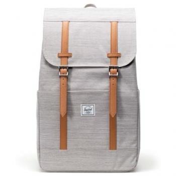 Herschel Unisex Light Grey Crosshatch Retreat Backpack with Laptop Compartment 43 cm