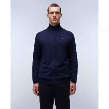 Napapijri Men's Damavand Zip-Up Cardigan in Navy Blue, Size XL