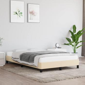 Estructura de cama de tela Croam sin colchón color crema 120x200 cm