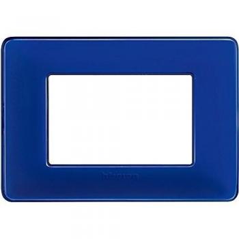 Placa Bticino Matix 3 Módulos Color Cobalto AM4803CBU