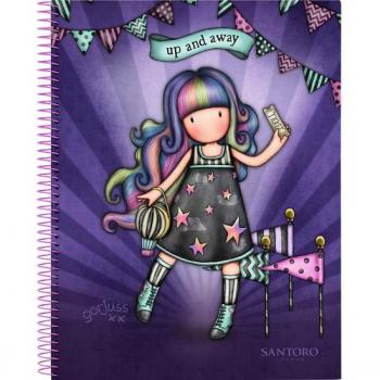 Cuaderno Espiral Safta Gorjuss Fairground A4 Tapa Dura Microperforado 120 Hojas Cuadrícula 5mm 60g Up and Away