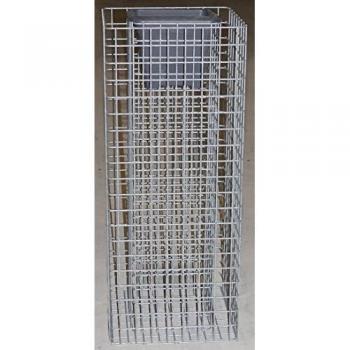 Columna de Flores Gabiona 102 cm, Base 42x42 cm, Malla 5x5 cm, Galvanizada con Maceta - Hecho en Alemania