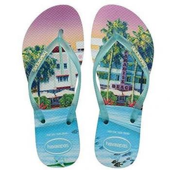 Havaianas HAV Slim PAISAGE White/Ligth Green, Chanclas Mujer, Multicolor