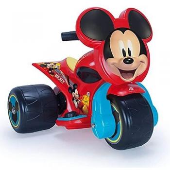 INJUSA - Trimoto Samurai Mickey Mouse 6V Roja con Pedal Acelerador y Decoración Permanente Recomendada a Niños +12 Meses