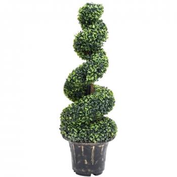 Artificial Boxwood Spiral Plant with Pot Green 100 cm