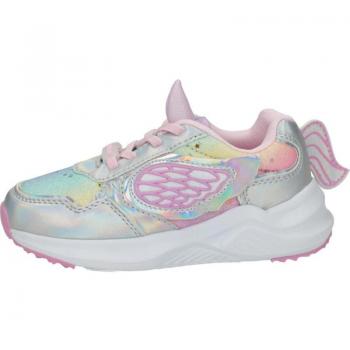 Conguitos - Zapatillas de niña tipo running bajas con luces, modelo COSH 261015, color plata
