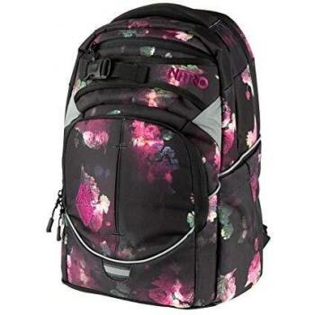 Mochila Escolar Nitro Superhero 30L con Reflectores, Diseño Black Rose