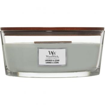 Woodwick Lavender & Cedar Scented Candle with Wooden Wick (Hearthwick) 453.6 g