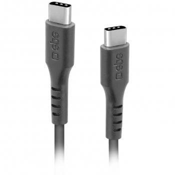 Cable USB-C SBS TECABLETCC3M de Carga y Transferencia de Datos para Smartphones, PC y Tabletas Samsung, Xiaomi, Oppo, Huawei - Cable USB 3 m USB 2.0 Negro