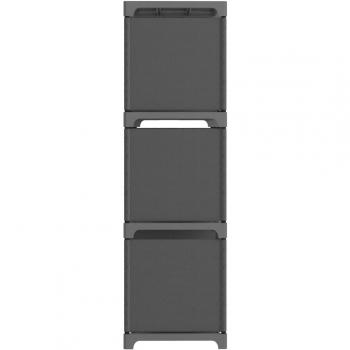 Estantería de 9 cubos de tela 103x30x107,5 cm en Negro y Gris, Mueble de Almacenaje para Oficina, Estudio o Dormitorio