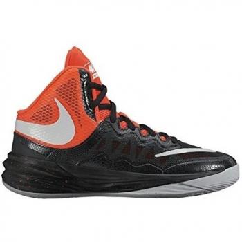 Nike Prime Hype DF II (GS) Zapatillas de baloncesto, Niños, Negro / Plateado / Rojo, 36 1/2