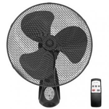 Ventilador de Pared Sautar con Mando 43cm 45W Negro - Ahorro de Espacio
