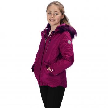 Regatta Palomina - Chaqueta Impermeable con Capucha para niños, Infantil, Color Morado, tamaño 9-10