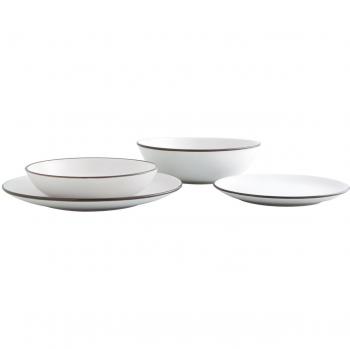 Quid Luminarc vajilla de Seis Servicios, Gres, Blanco, 35 cm, 12