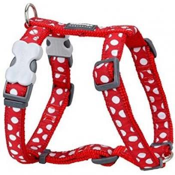 Arnés Deportivo para Perro Red Dingo Style con Diseño de Lunares Blancos, Tamaño L (37-61 cm) - Color Rojo
