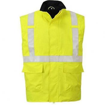 Chaleco Ignífugo y Antiestático de Alta Visibilidad Bizflame Rain, Tamaño XXL, Color Amarillo