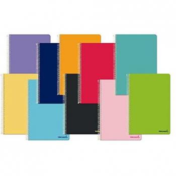 Cuaderno espiral Liderpapel cuarto Smart tapa blanda 80 hojas 60 g/m² cuadro 6 mm con margen colores surtidos