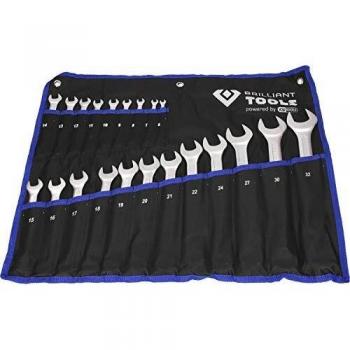 BRILLIANT TOOLS BT011021 Juego de llaves de anillo de horquilla, 21 piezas, 21-tlg