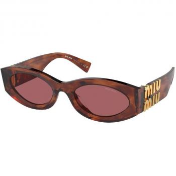 Miu Miu MU11WS 11Q08S Women's Sunglasses Brown Size 54 MM with Dark Violet Lenses