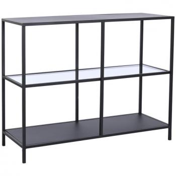 Consola DKD Home Decor Negro Metal Cristal 100 x 35 x 80 cm