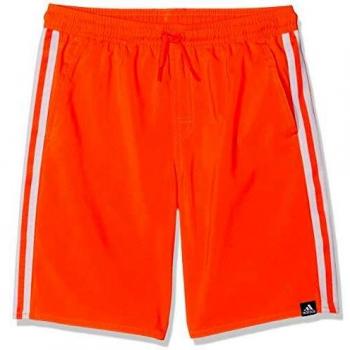 adidas 3 Stripes Classic Length Youth Swim Shorts, Niños, True Orange, 7-8A