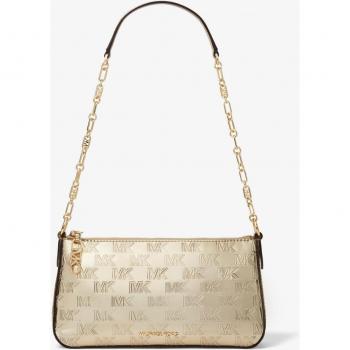 Bolso de hombro con asa de cadena y estampado de logotipos en color dorado Talla Os