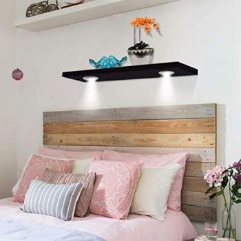 Estantes de diseño retráctiles con luces LED - Set de estanterías negras tamaño S, M y L