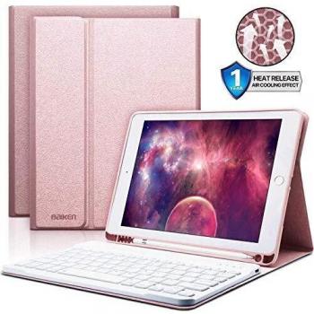 Teclado para iPad 2018 / Air 2 / 9.7 con funda, Teclado Español Inalámbrico para iPad Air 2018