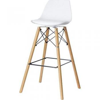 Taburete de Bar Steelwood con Cojín Blanco - Pack de 2 Unidades