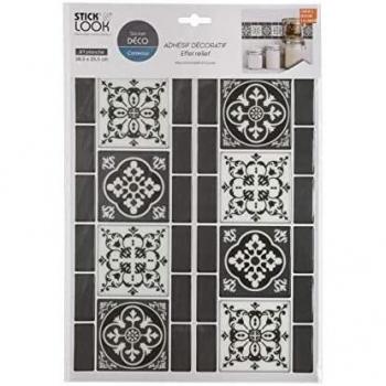 Pack 2 Sticker Decorativo Azulejo Negro - Set de Adhesivos para Decorar Azulejos en Color Negro
