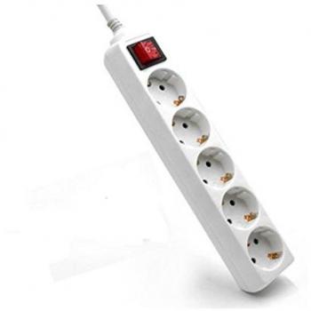 PHASAK Regleta 6 Tomas con Interruptor 1.5 M Phasak, Blanco