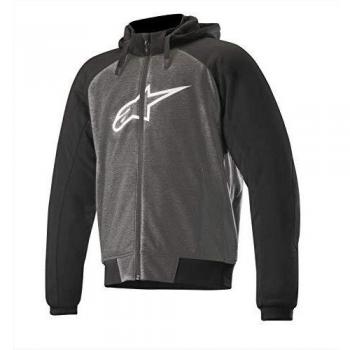 Alpinestars Chaqueta moto Chrome Sport Hoodie Anthracite Black White, Negro/Gris, M