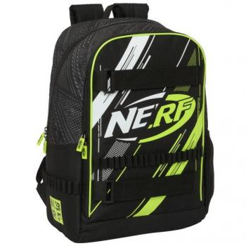 Mochila Escolar Nerf Get Ready con Compartimento Adaptable para Carro, Color Negro, Tamaño 31 x 44 x 17 cm