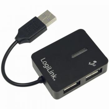 LogiLink USB 2.0 4-Port Hub - 480 Mbit/s, Black